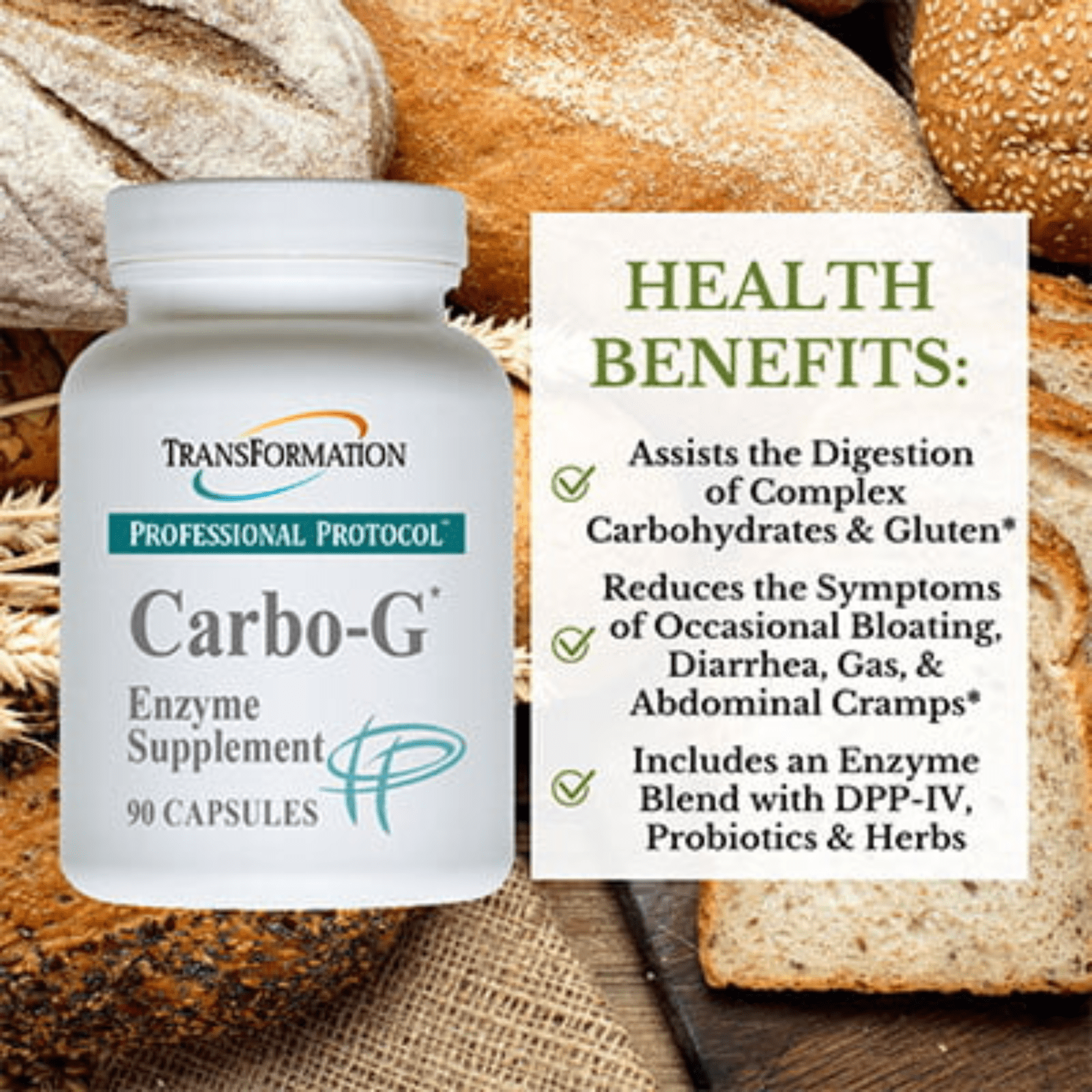 Transformation Enzymes Carbo G Aids Gluten and Carb Digestion 90 Caps 40024 - POWER FIT SHOP — Powering Preparedness, Health & Home