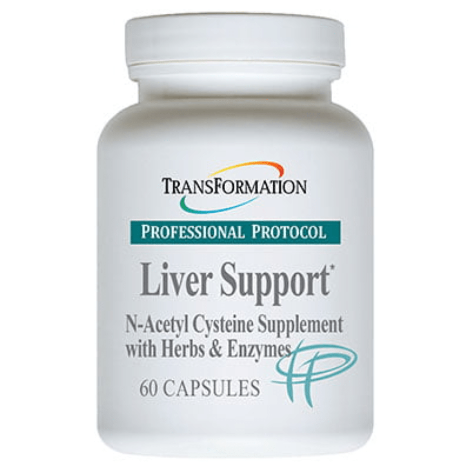 Transformation Enzymes Liver Support enzyme supplement in 60 capsules, designed to promote liver health and digestion.