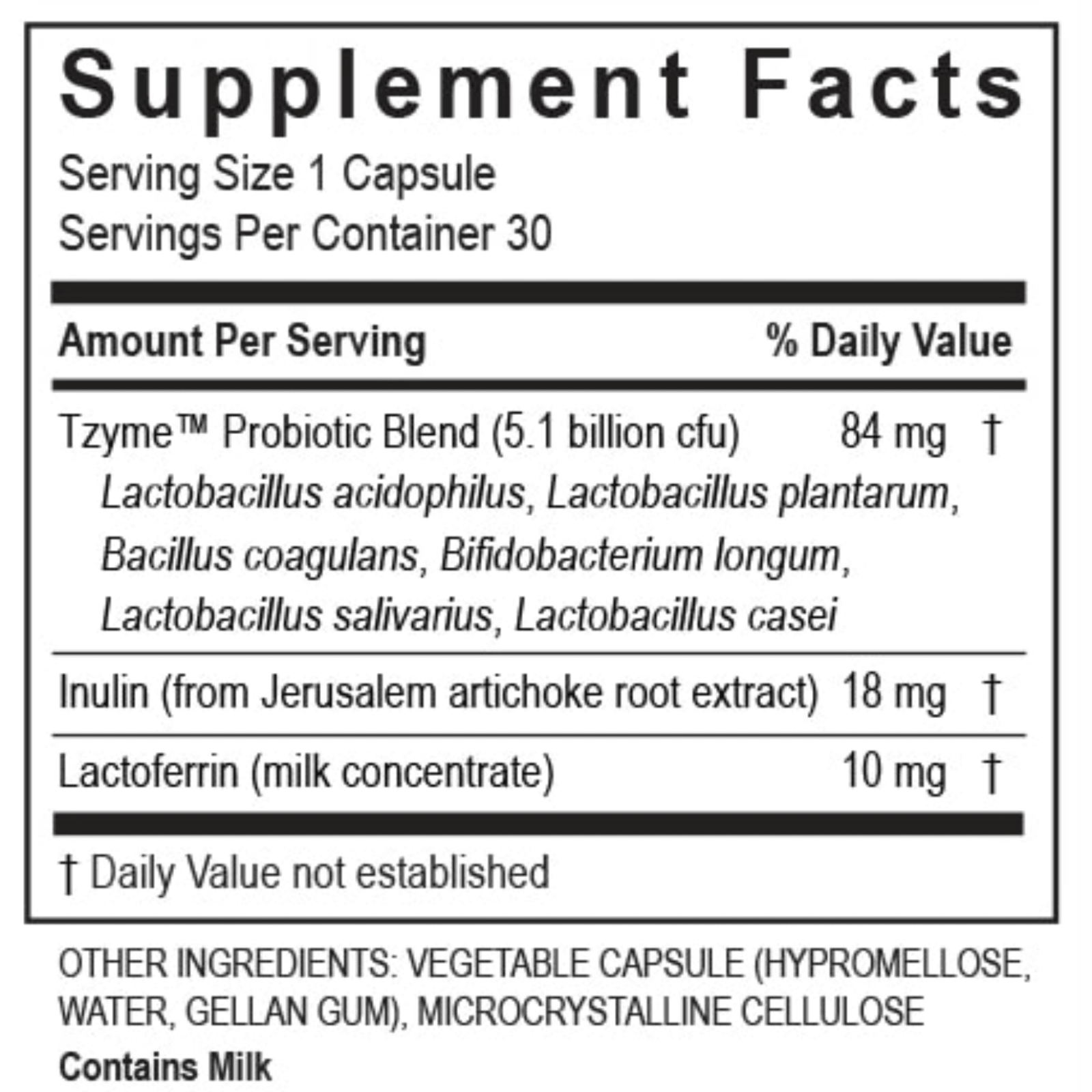 Transformation Enzymes probiotic supplement bottle with 60 capsules, designed to support digestive health and gut balance.