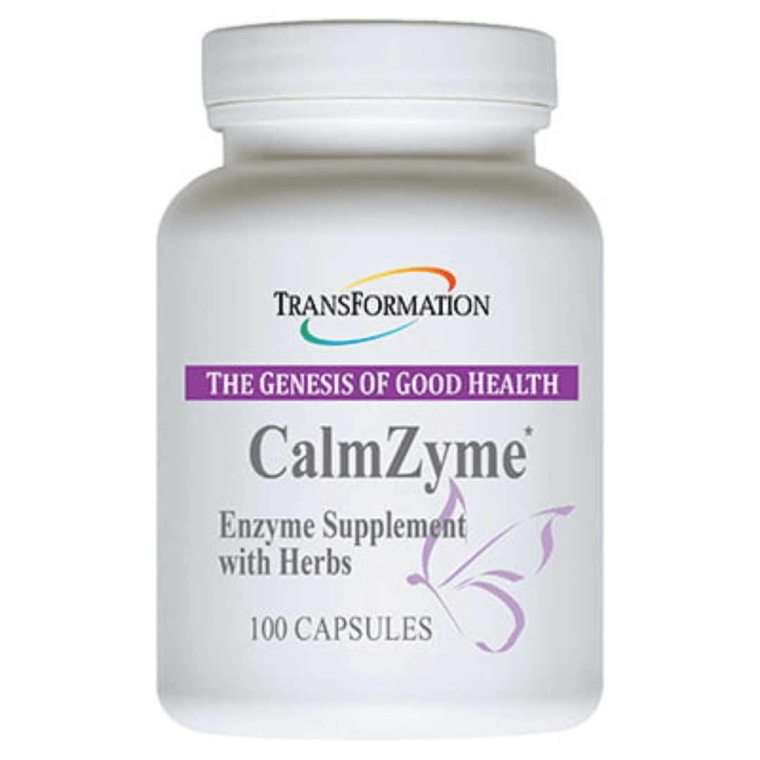 Transformation Enzymes supplement bundle featuring DigestZyme 240, PureZyme 200, Plantadophilus 90, and CalmZyme 100.
