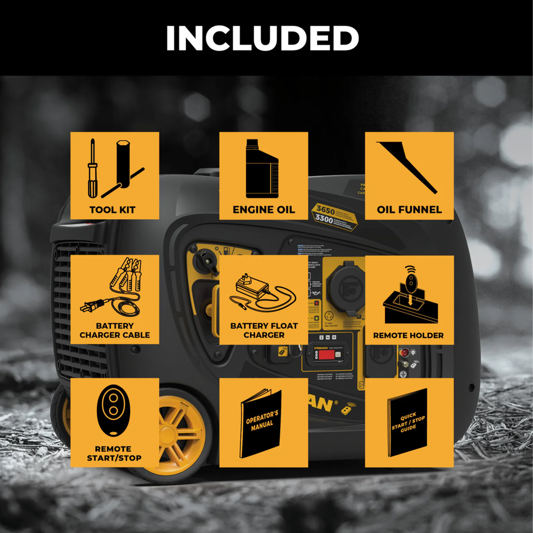 Firman Generators Inverter Portable Generator 4125W Remote Start W03386 - POWER FIT SHOP — Powering Preparedness, Health &amp; Home