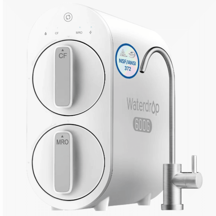 Waterdrop G Series Under Sink Reverse Osmosis System for home kitchen, 600 GPD, pure to drain, compact water filtration unit.