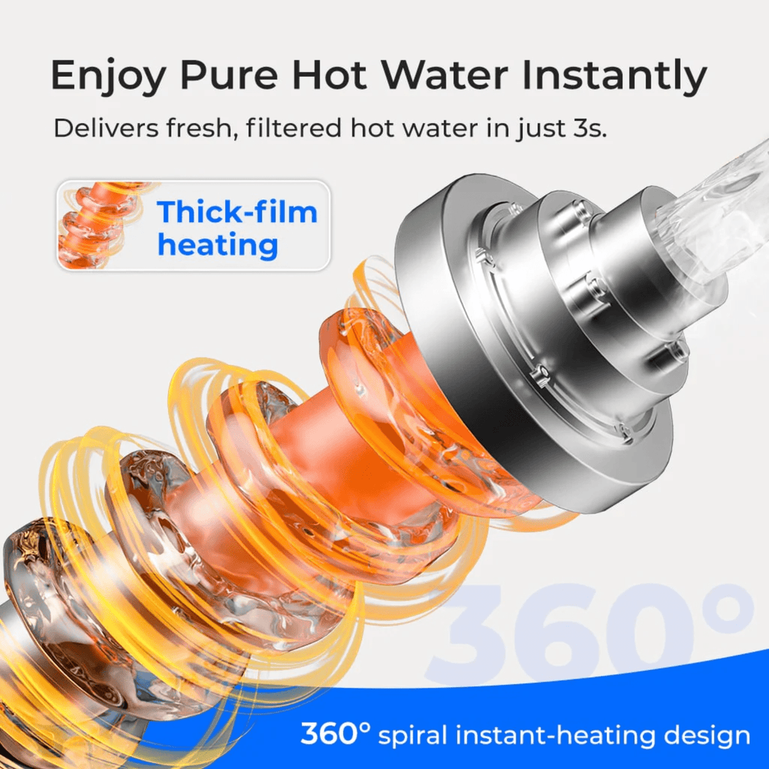 Waterdrop K19-H instant hot countertop reverse osmosis water filter system with sleek design and multiple filtration stages.