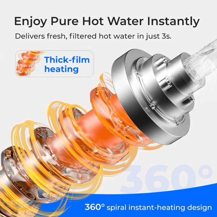 Waterdrop K19-H instant hot countertop reverse osmosis water filter system with sleek design and multiple filtration stages.