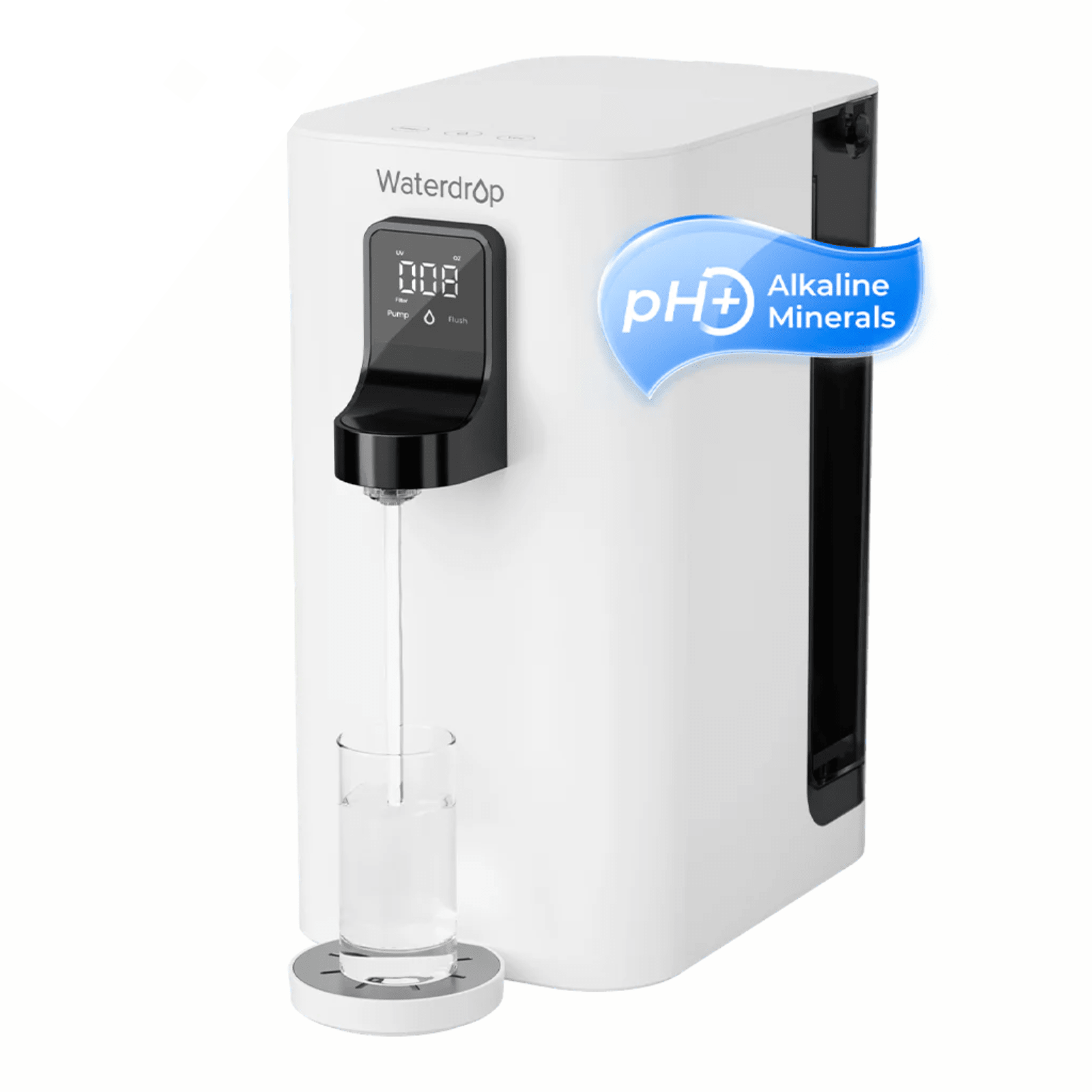 Waterdrop K19-SFK countertop reverse osmosis water filter system with alkaline filter and sleek design.
