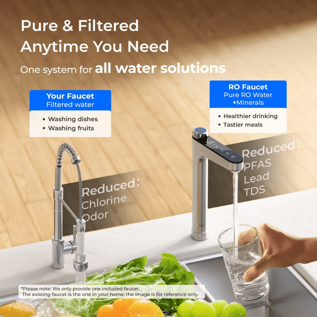 Waterdrop X Series X12-PRO reverse osmosis system water filter unit with dual flow design, shown in a clean, modern setup.