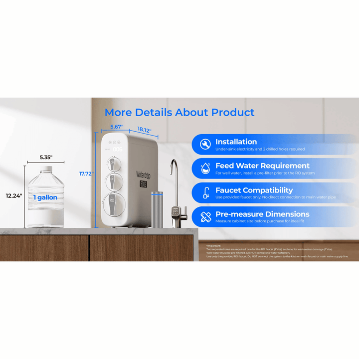 Waterdrop 800 GPD Tankless RO Purifier with UV Light 10 - Stage Filtration G3P800 - POWER FIT SHOP — Powering Preparedness, Health &amp; Home