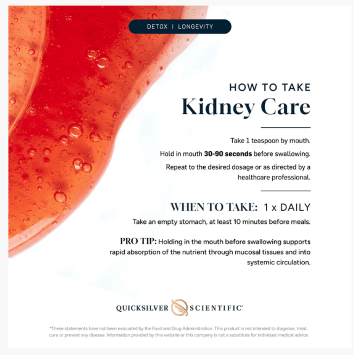 Quicksilver Scientific Kidney Care Kidney Lymph Drainage Support Formula 100ML - POWER FIT SHOP — Powering Preparedness, Health &amp; Home