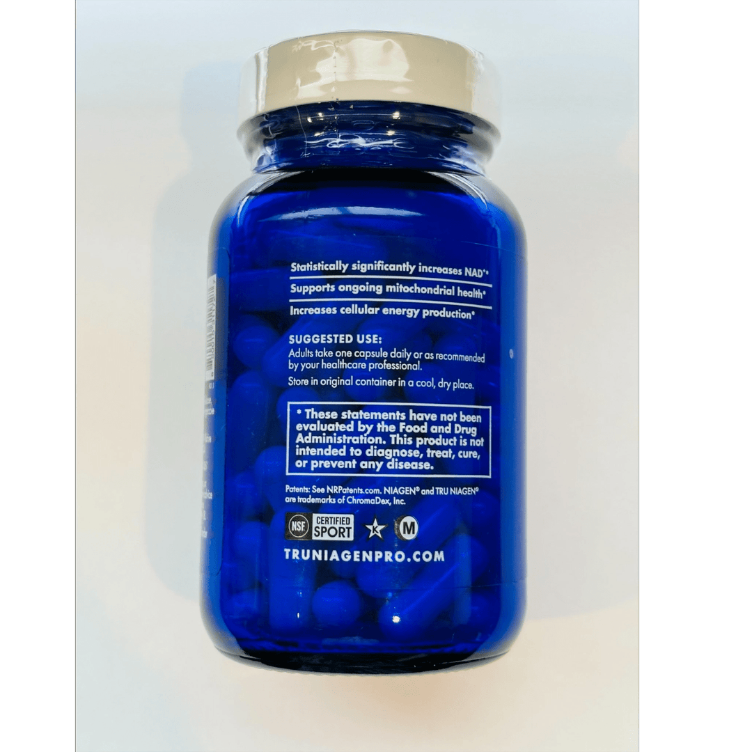 Tru Niagen boosting supplement capsules for cellular energy repair, 300mg, 90 vegetarian capsules by WEBMHP.