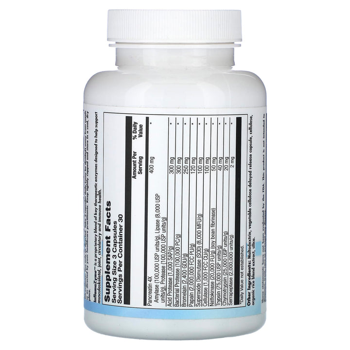Allvia Inflamazyme dietary supplement bottle with 90 Vcaps, supporting healthy inflammation response by WEBMHP.