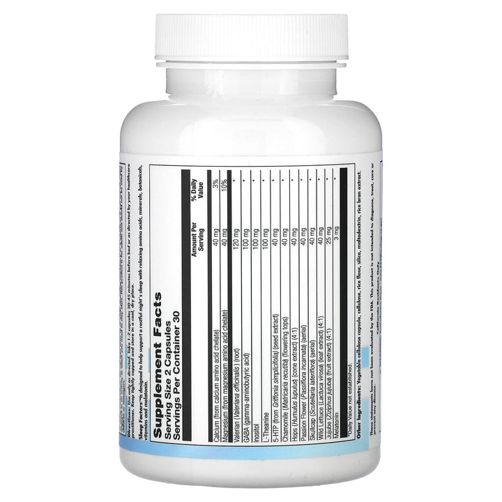 Allvia Sleep Factors dietary supplement by WEBMHP, 60 Vcaps for natural support of restful sleep and relaxation.