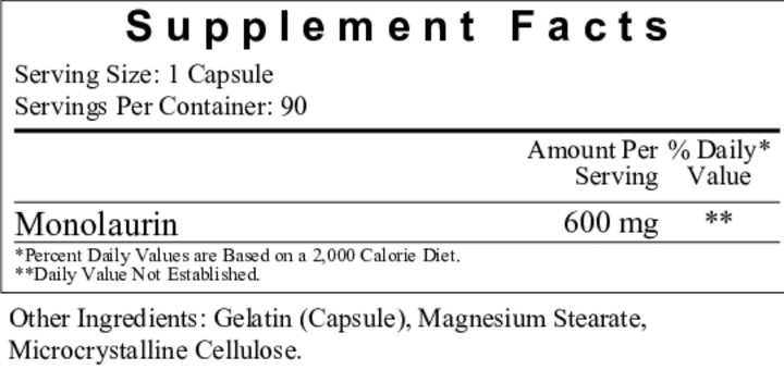 Ecological Formulas Monolaurin 300 mg 90 Caps Antimicrobial - POWER FIT SHOP — Powering Preparedness, Health &amp; Home