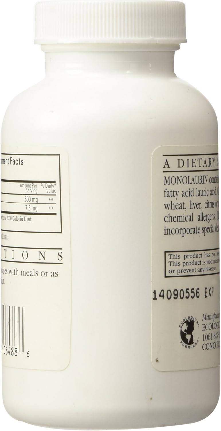 Ecological Formulas Monolaurin 600mg Aids Antimicrobial 90 Capsules - POWER FIT SHOP — Powering Preparedness, Health &amp; Home