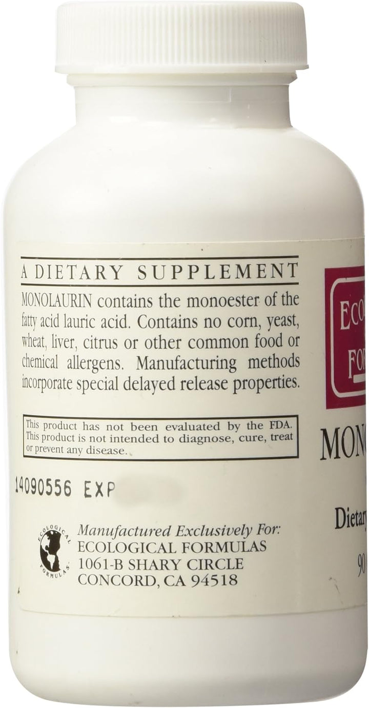 Ecological Formulas Monolaurin 600mg Aids Antimicrobial 90 Capsules - POWER FIT SHOP — Powering Preparedness, Health &amp; Home