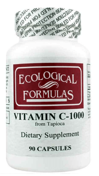 Ecological Formulas Vitamin C-1000 dietary supplement from tapioca, 90 capsules, supporting wellness and immune health.