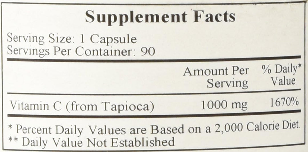 Ecological Formulas Vitamin C - 1000 From Tapioca 90 Caps Aids Wellness - POWER FIT SHOP — Powering Preparedness, Health &amp; Home