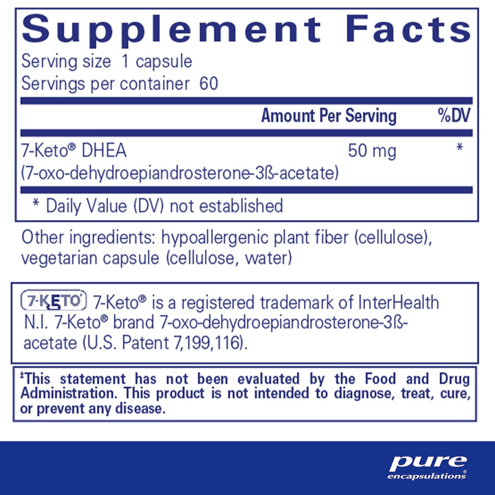 Pure Encapsulations 7 Keto DHEA 50 mg Metabolite Supplement Balance 60 Capsules - POWER FIT SHOP — Powering Preparedness, Health &amp; Home