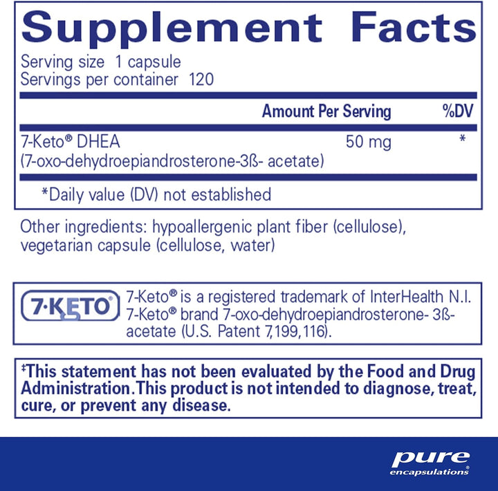 Pure Encapsulations 7 Keto DHEA For Body Composition Metabolism Support 120 Caps - POWER FIT SHOP — Powering Preparedness, Health &amp; Home