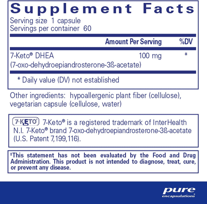 Pure Encapsulations 7 Keto DHEA For Metabolism Body Composition Support 60 Caps - POWER FIT SHOP — Powering Preparedness, Health &amp; Home