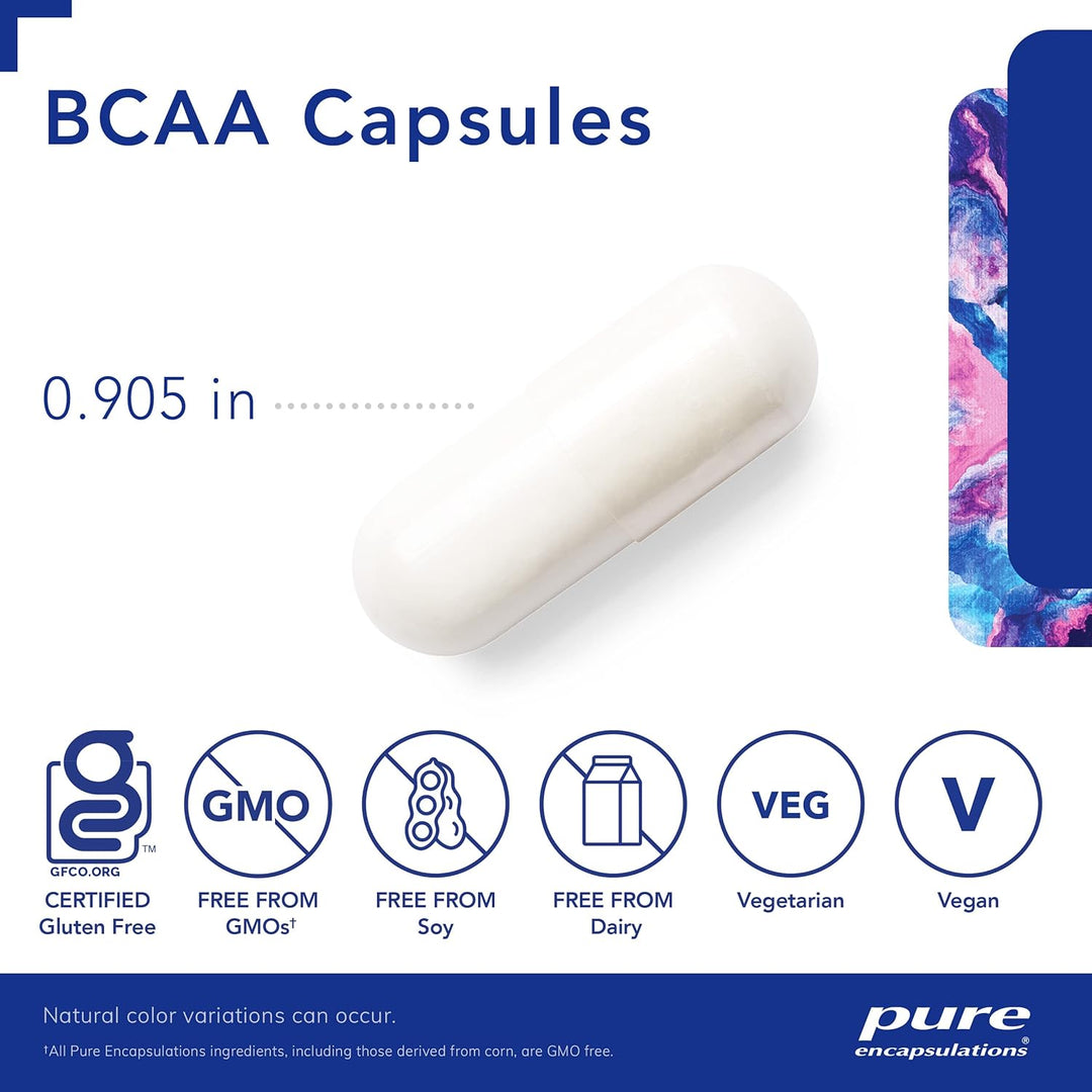 Pure Encapsulations BCAA Supports Muscle Function Exercise 250 Capsules - POWER FIT SHOP — Powering Preparedness, Health &amp; Home