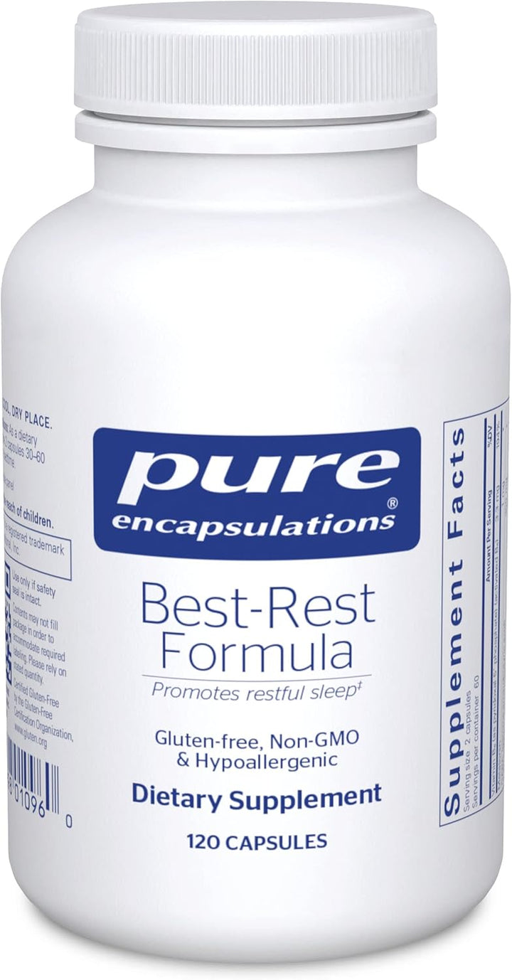 Pure Encapsulations Best Rest Formula Supports Relaxation Sleep 120 Capsules - POWER FIT SHOP — Powering Preparedness, Health &amp; Home