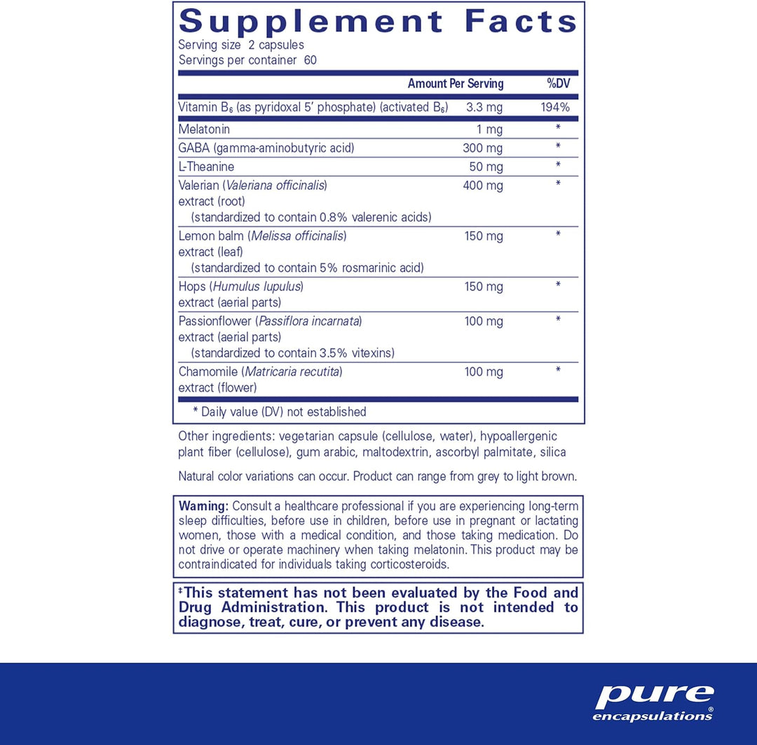 Pure Encapsulations Best Rest Formula Supports Relaxation Sleep 120 Capsules - POWER FIT SHOP — Powering Preparedness, Health &amp; Home