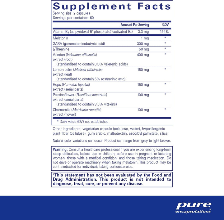 Pure Encapsulations Best Rest Formula Supports Relaxation Sleep 120 Capsules - POWER FIT SHOP — Powering Preparedness, Health &amp; Home