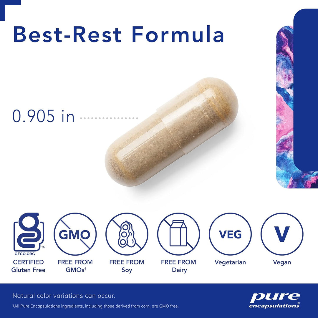 Pure Encapsulations Best Rest Formula Supports Relaxation Sleep 120 Capsules - POWER FIT SHOP — Powering Preparedness, Health &amp; Home