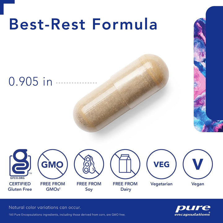 Pure Encapsulations Best Rest Formula Supports Relaxation Sleep 60 Capsules - POWER FIT SHOP — Powering Preparedness, Health &amp; Home