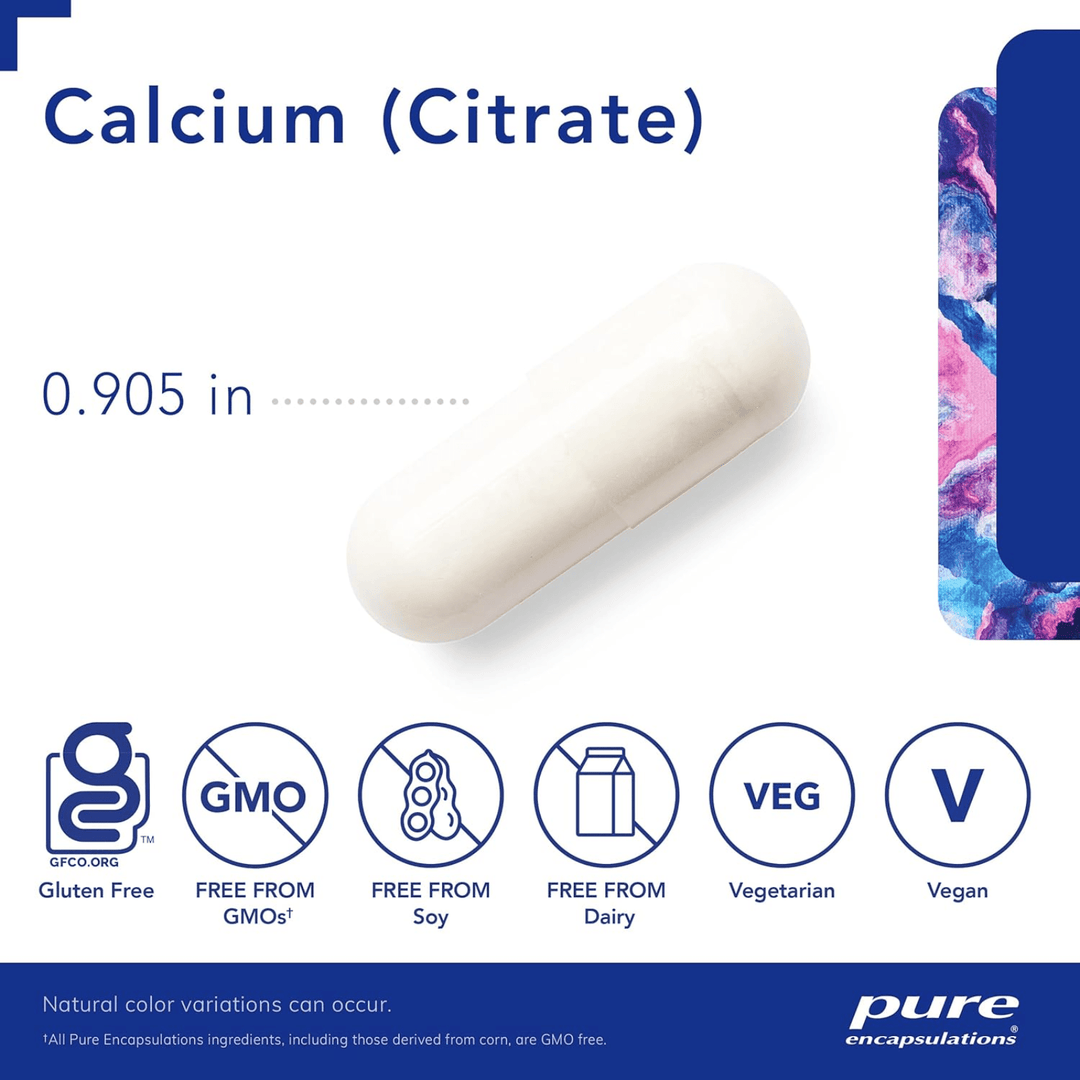 Pure Encapsulations Calcium Citrate Supplement Bone Heart Colon Support 180 Caps - POWER FIT SHOP — Powering Preparedness, Health &amp; Home
