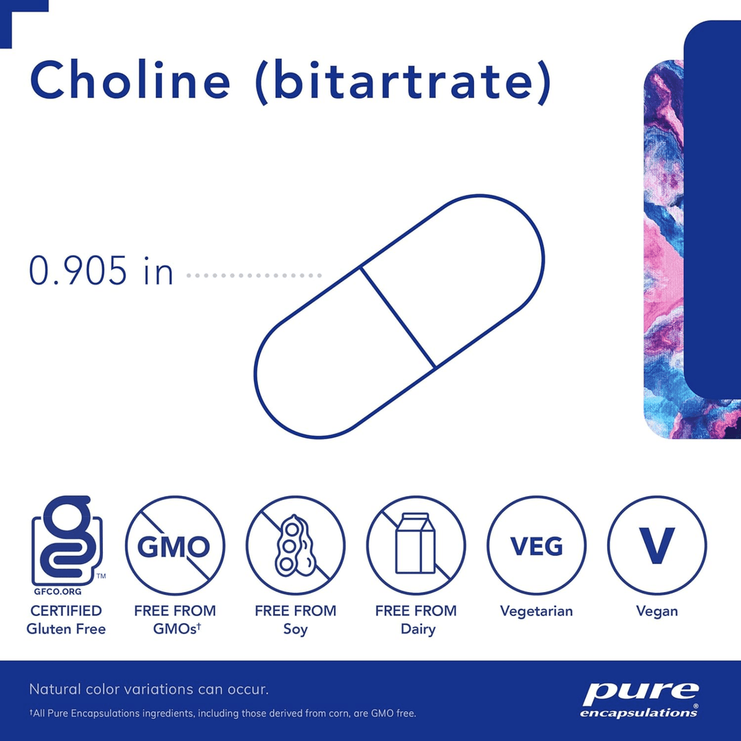 Pure Encapsulations Choline Bitartrate Supports Brain Health 100 Capsules - POWER FIT SHOP — Powering Preparedness, Health &amp; Home