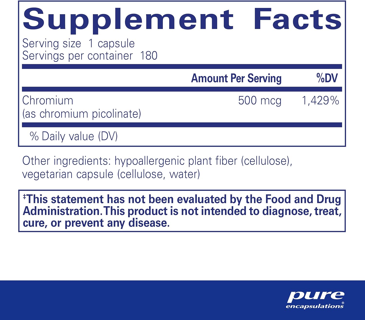 Pure Encapsulations Chromium for Lipid Carbohydrate Metabolism Support 180 Caps - POWER FIT SHOP — Powering Preparedness, Health & Home