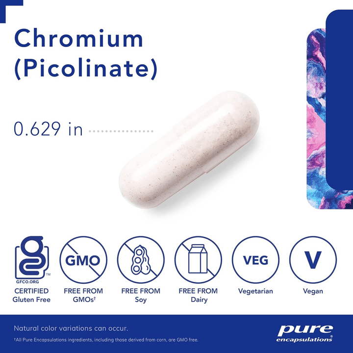 Pure Encapsulations Chromium Picolinate 500mcg Lipid and Carb Metabolism 60 Caps - POWER FIT SHOP — Powering Preparedness, Health &amp; Home