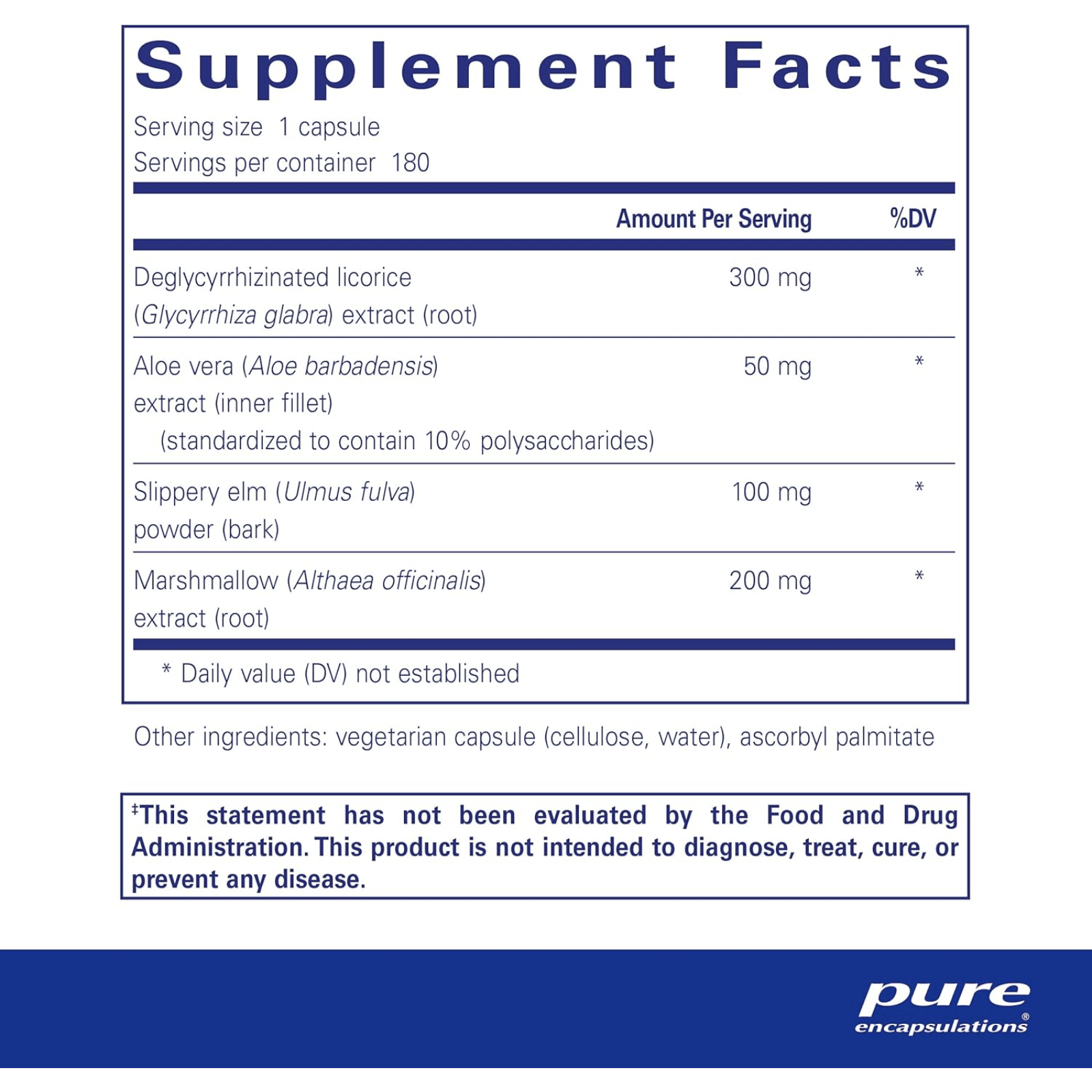 Pure Encapsulations DGL Plus Gut Support Aloe Vera Marshmallow Root 180 Capsules - POWER FIT SHOP — Powering Preparedness, Health & Home