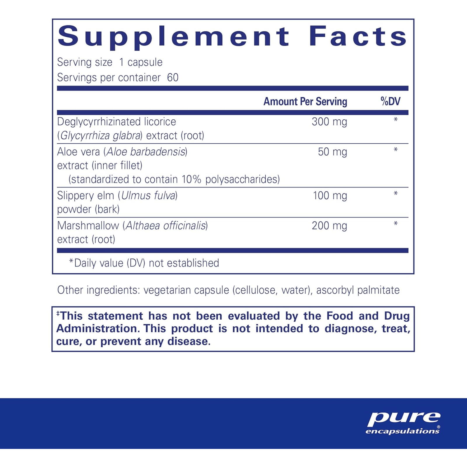 Pure Encapsulations DGL Plus Gut Support Aloe Vera Marshmallow Root 60 Capsules - POWER FIT SHOP — Powering Preparedness, Health & Home