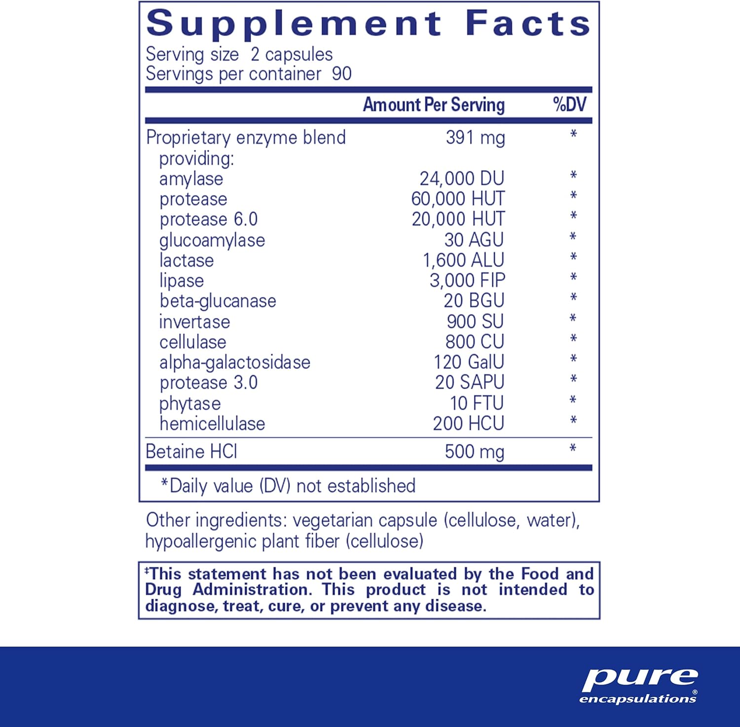 Pure Encapsulations Digestive Enzymes Ultra with Betaine HCL 180 Capsules - POWER FIT SHOP — Powering Preparedness, Health & Home