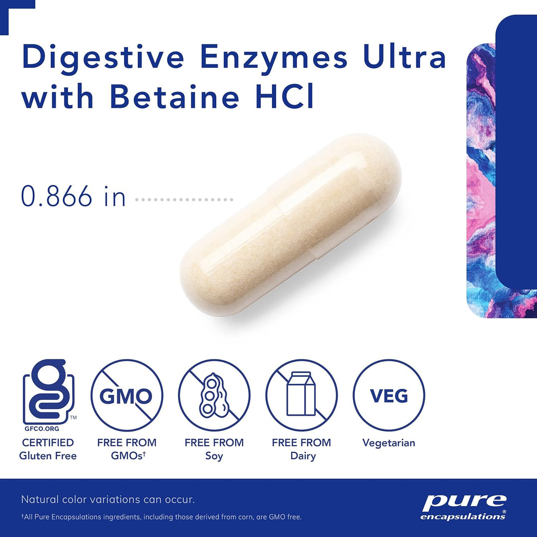 Pure Encapsulations Digestive Enzymes Ultra with Betaine HCL 180 Capsules - POWER FIT SHOP — Powering Preparedness, Health &amp; Home