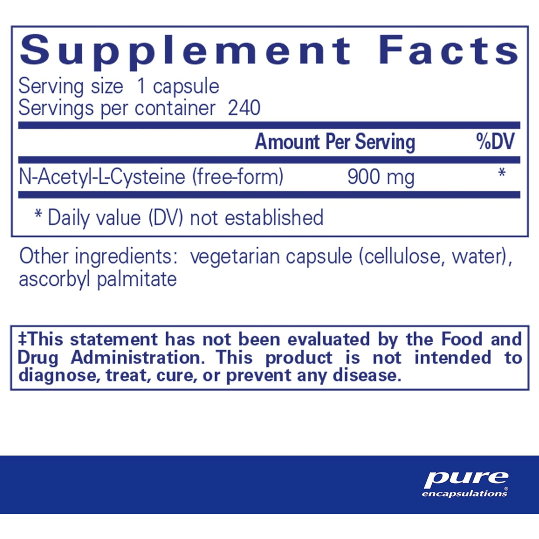 Pure Encapsulations NAC 900 mg Amino Acid For Lung Immune Support 240 Capsules - POWER FIT SHOP — Powering Preparedness, Health &amp; Home