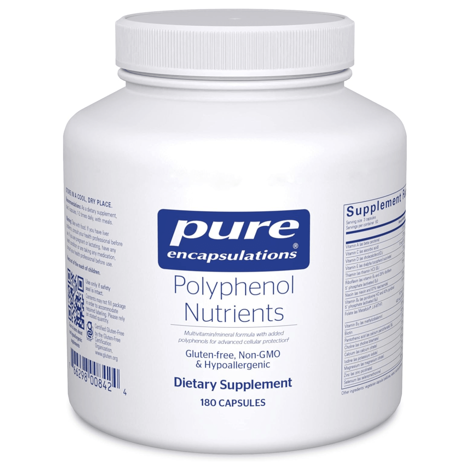Pure Encapsulations Polyphenol Nutrients Multivitamin Mineral Support 180 Caps - POWER FIT SHOP — Powering Preparedness, Health & Home
