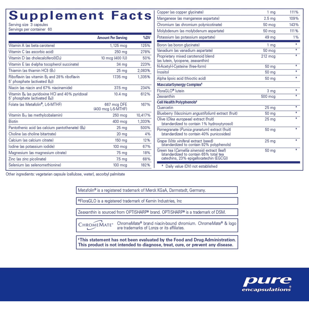 Pure Encapsulations Polyphenol Nutrients Multivitamin Mineral Support 180 Caps - POWER FIT SHOP — Powering Preparedness, Health &amp; Home