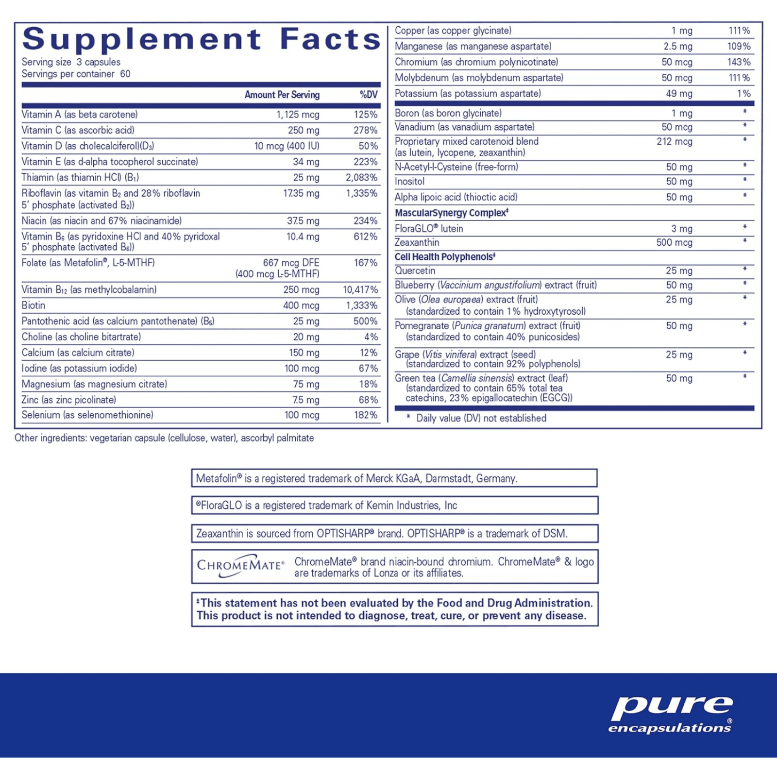 Pure Encapsulations Polyphenol Nutrients Multivitamin Mineral Support 180 Caps - POWER FIT SHOP — Powering Preparedness, Health & Home