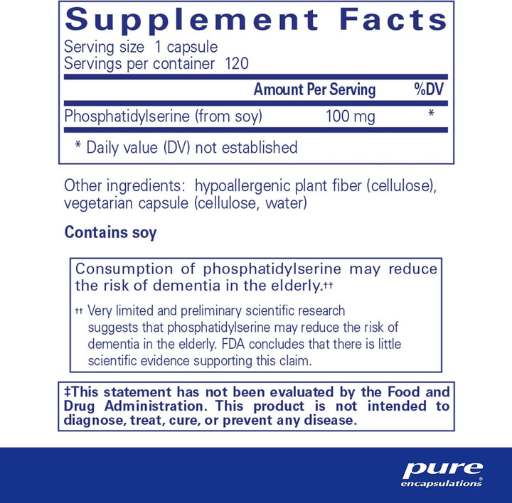 Pure Encapsulations PS 100 Capsules Supports Brain Memory Focus 120 Capsules - POWER FIT SHOP — Powering Preparedness, Health &amp; Home