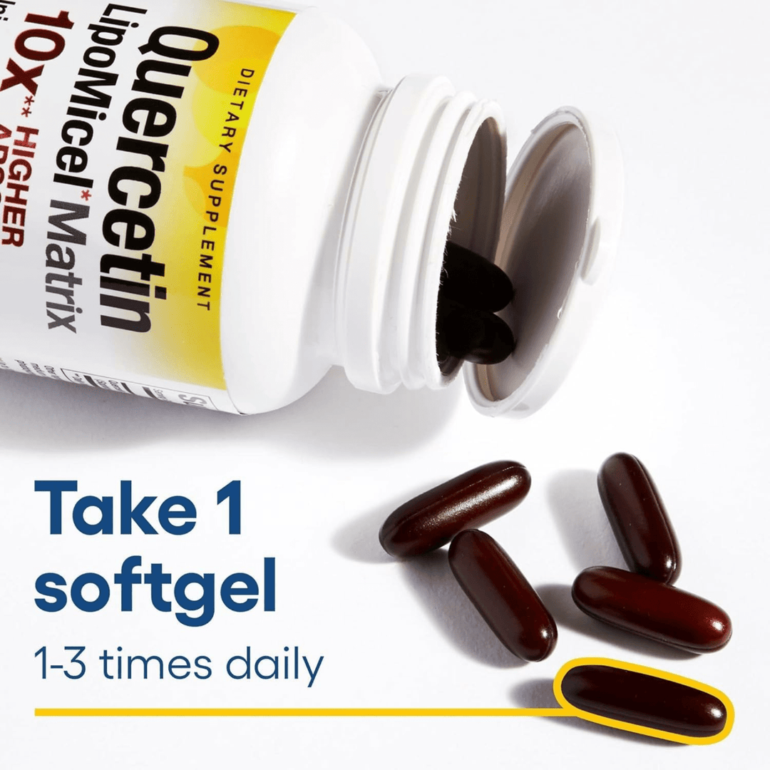WebMHP Natural Factors Quercetin LipoMicel Matrix dietary supplement softgels for immune health support