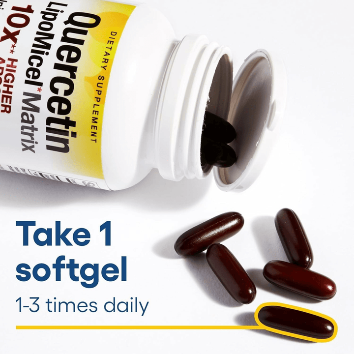 WebMHP Natural Factors Quercetin LipoMicel Matrix dietary supplement softgels for immune health support