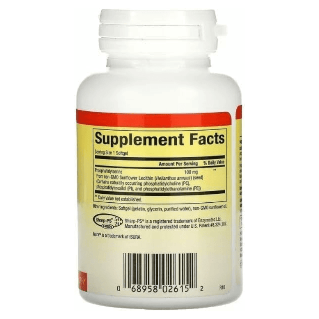 WebMHP Natural Factors Phosphatidylserine 100mg dietary supplement softgels for brain and memory support, 30 softgels.