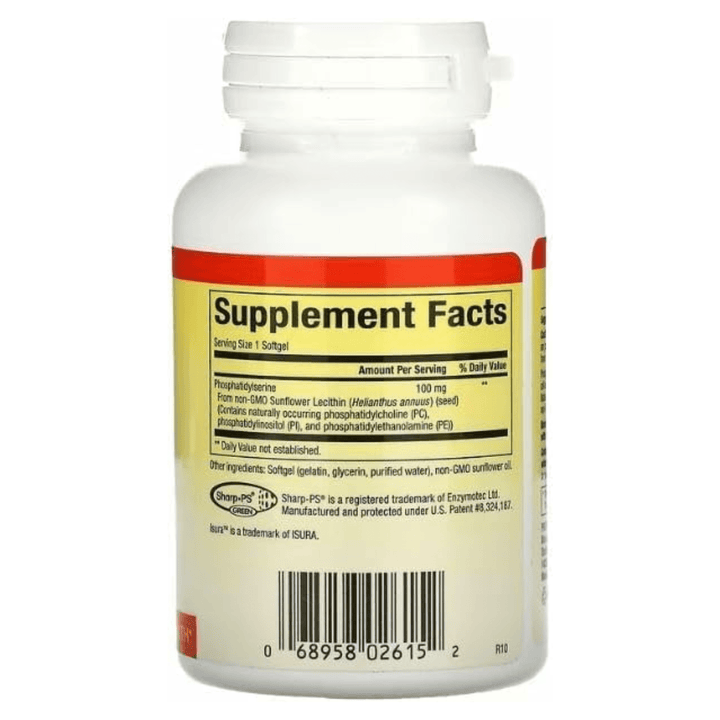 WebMHP Natural Factors Phosphatidylserine 100mg dietary supplement softgels for brain and memory support, 30 softgels.