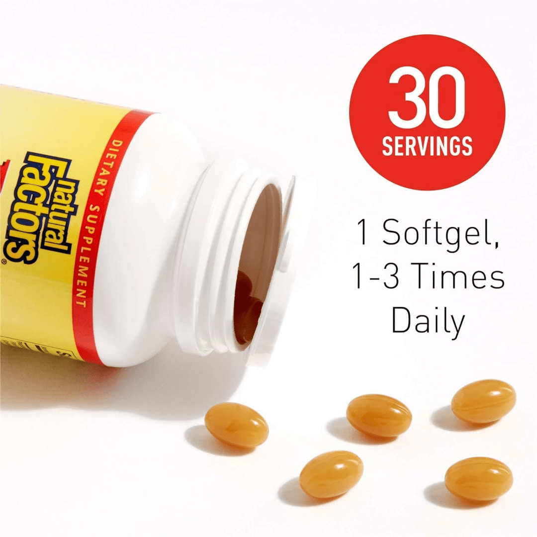 Natural Factors Phosphatidylserine 100mg dietary supplement softgels for brain and memory support, 30 softgels.