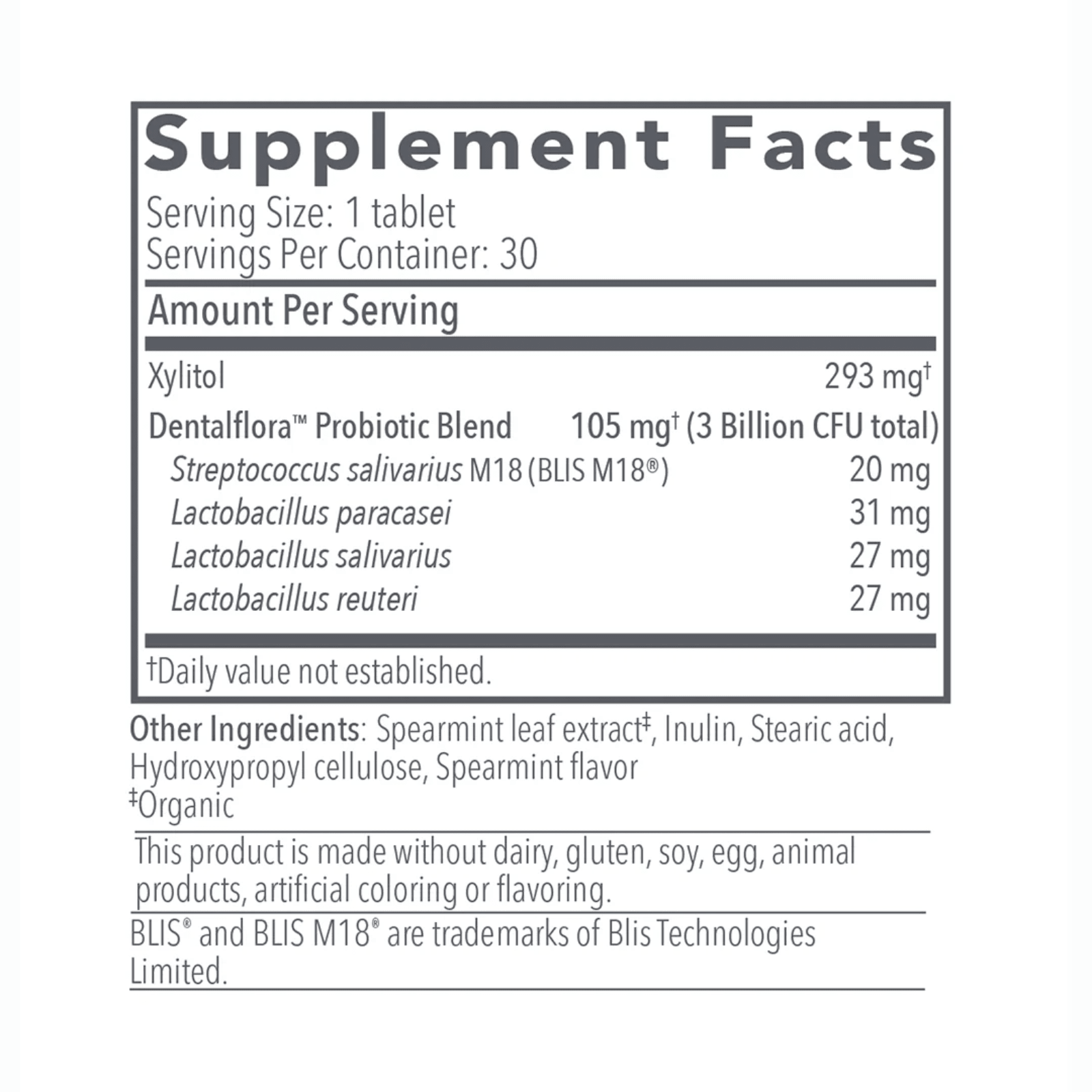 Biocidin Botanical Formulas Dentalflora Daily Oral Probiotic 30 Mint Capsules - POWER FIT SHOP — Powering Preparedness, Health & Home