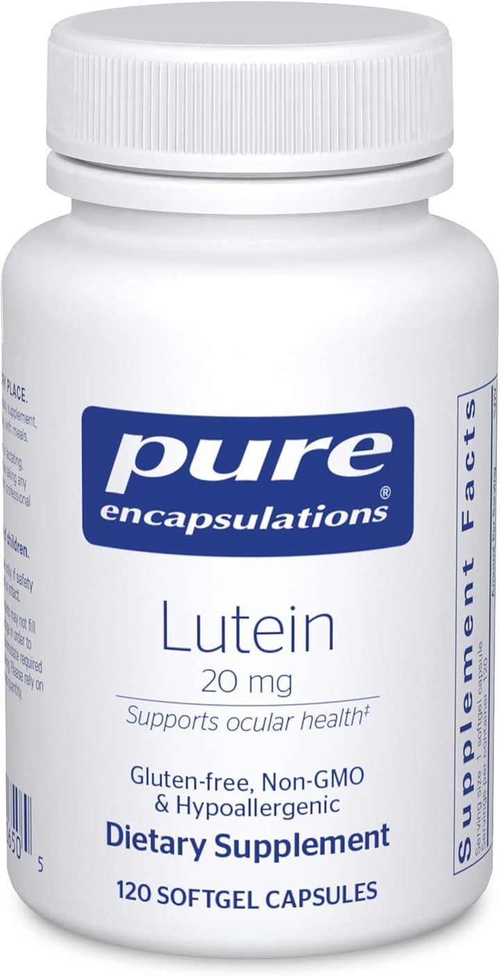 Pure Encapsulations Lutein 20 mg For Eye Vision Antioxidant Support 120 Capsules - POWER FIT SHOP — Powering Preparedness, Health &amp; Home