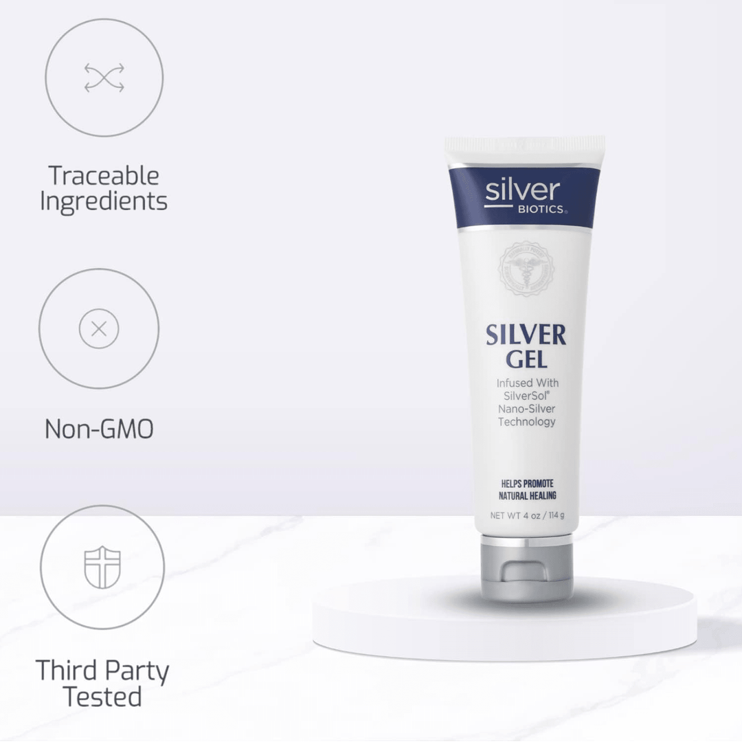 WebMHP Hydrogel Silver Solution with American Biotech Labs Silver Biotics Silver Gel, 20ppm antibacterial gel in 4 oz container